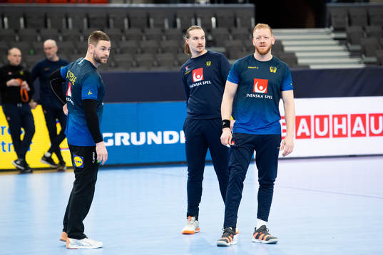 Goalkeeper Andreas Palicka, Lukas Nilsson and Jim