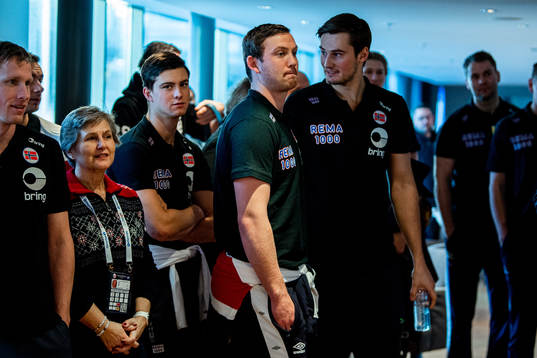 Sander Sagosen of Norway at a press event