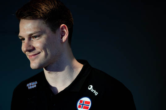 Goalkeeper Torbjørn Bergerud of Norway at a press event