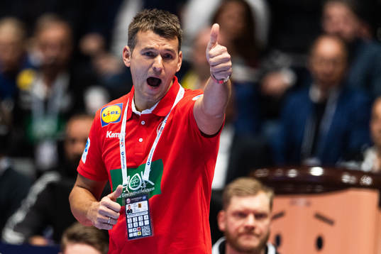 Christian Prokop, head coach of Germany, reacts