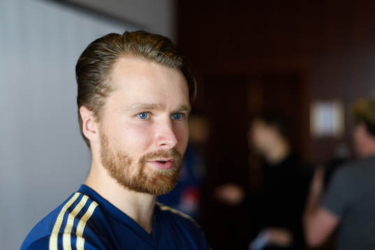 Jacob Une Larsson is being interviewed