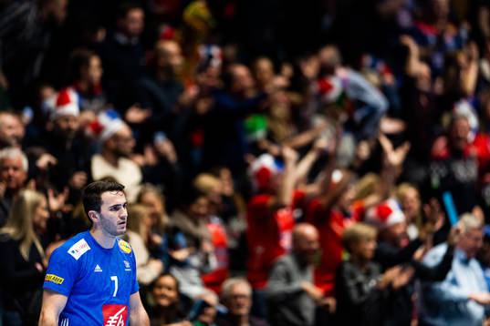Romain Lagarde of France looks dejected