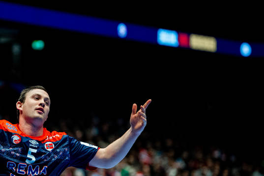 Sander Sagosen of Norway celebrates