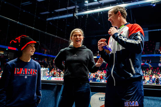 Sander Sagosen of Norway with his brother Ciljan and sister