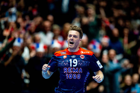 Kristian Bjørnsen of Norway celebrates
