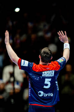 Sander Sagosen of Norway celebrates