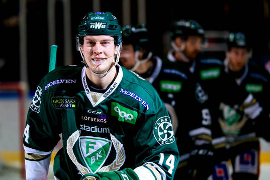 Färjestads Victor Ejdsell jublar