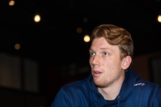 Simon Jeppsson of Sweden at a press event