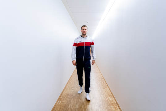 Petter Øverby of Norway poses for a portrait at a press