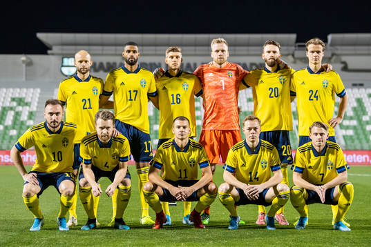 The Swedish starting eleven consisting of Robin Söder,