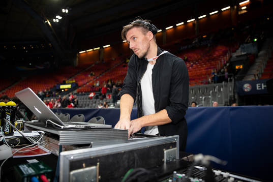 DJ Peter Vikström prior to the EHF European Handball