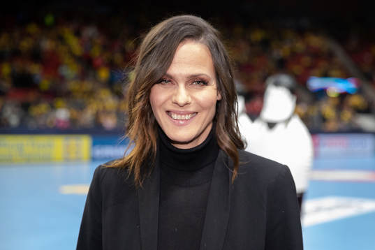Suzanne Sjögren of Swedish broadcaster Viasat poses for a