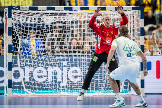 goalkeeper Mikael Appelgren of Sweden and Dean Bombac of