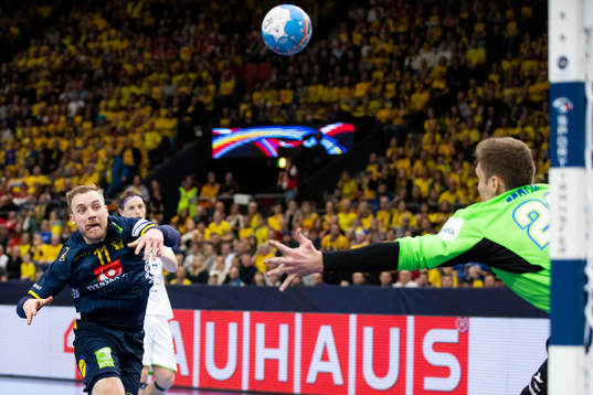 Daniel Pettersson of Sweden scores