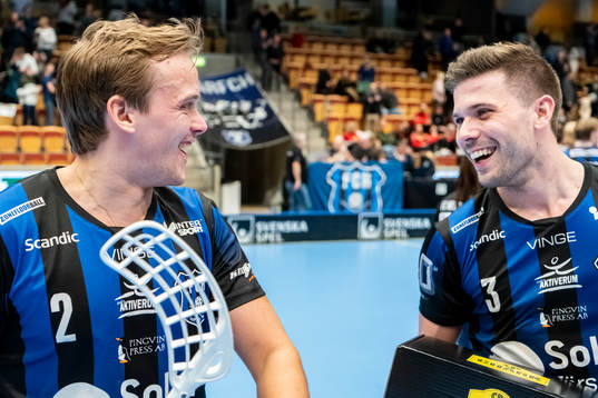 Helsingborgs Linus Nordgren och Fredrik Azelius jublar