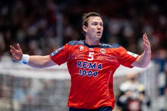 Sander Sagosen of Norway celebrates