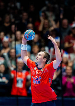 Sander Sagosen of Norway celebrates