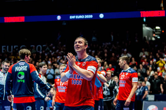Sander Sagosen of Norway celebrates