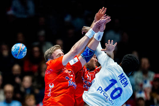 Magnus Gullerud and Petter Øverby of Norway in action
