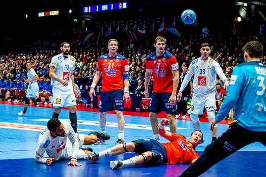 Adrien Dipanda, Nikola Karabatic and Ludovic Fabregas of