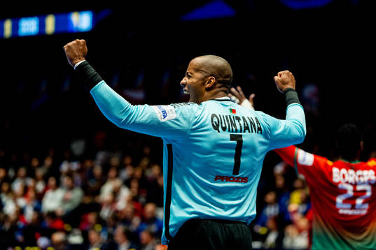 Goalkeeper Alfredo Quintana Bravo of Portugal celebrates