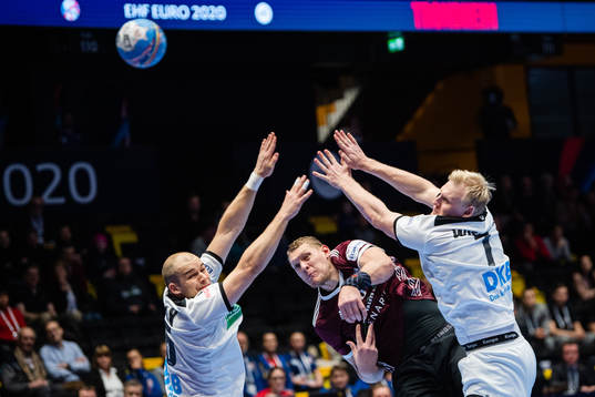 Dainis Kristopans of Latvia against Paul Drux and Patrick