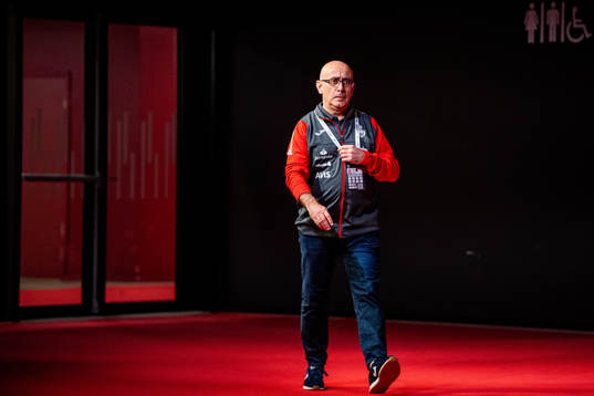 Jordi Ribera Romans, head coach of Spain, at half-time