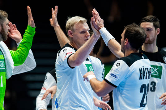 Patrick Wiencek and Kai Häfner of Germany celebrate