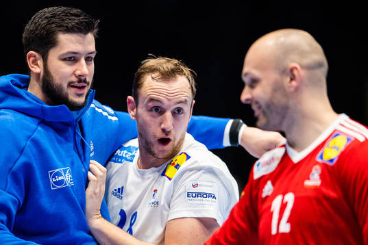 Nicolas Tournat and Valentin Porte of France celebrate