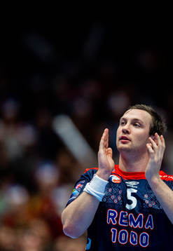 Sander Sagosen of Norway celebrates