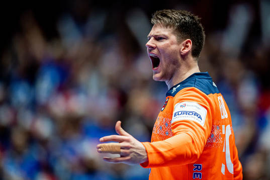 Goalkeeper Torbjørn Bergerud of Norway celebrates