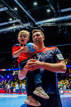 Harald Reinkind of Norway with his son Tobias