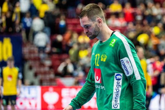 goalkeeper Andreas Palicka of Sweden looks dejected