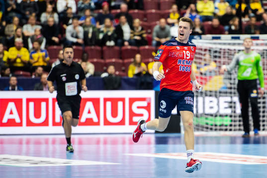 Kristian Bjørnsen of Norway celebrates