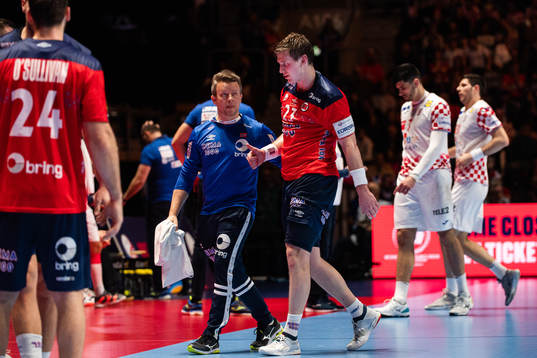 Harald Reinkind of Norway in pain