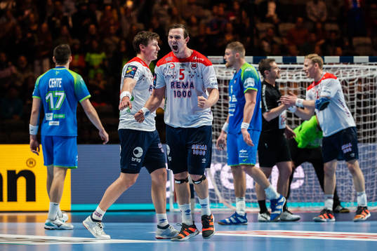 Sander Sagosen of Norway celebrates
