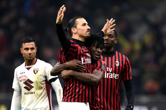 Zlatan Ibrahimovic of Milan celebrates