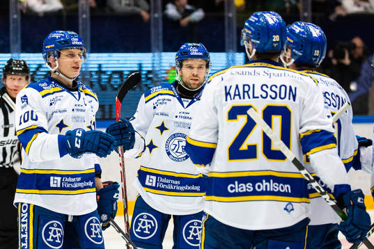 Leksands Martin Karlsson och Spencer Abbott jublar