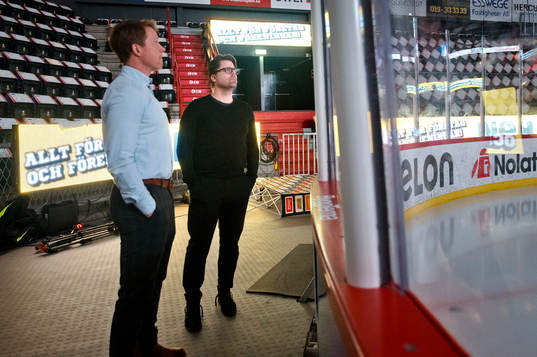 Brynäs Andreas Dackell och Brynäs tränare Ove Molin