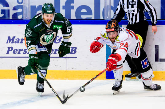 Färjestads Pontus Widerström och Örebros Aaron Irving