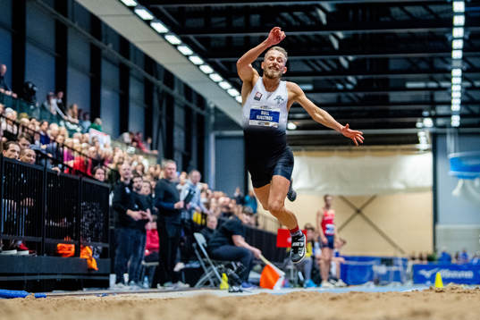Marius Bull Hjeltnes of Norway competes to win men's triple