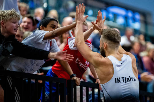 Marius Bull Hjeltnes of Norway celebrates
