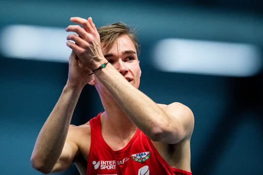 Vetle Raa Ellingsen of Norway celebrates