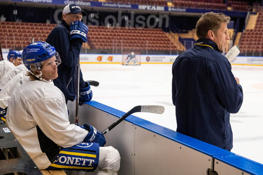 Leksands Philip Samuelsson och Leksands tränare Ulf