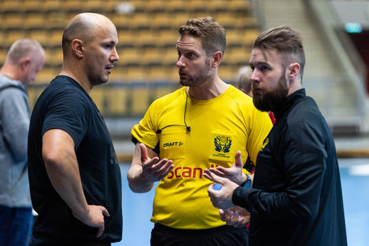 Guifs tränare Zoran Roganovic diskuterar med somarna