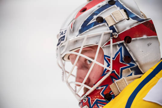 goaltender Magnus Hellberg of Sweden