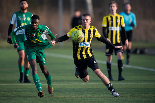 IFK Hässleholms Elliot Nilsson i träningsmatchen mellan