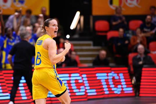 Frida Eldebrink of Sweden celebrates