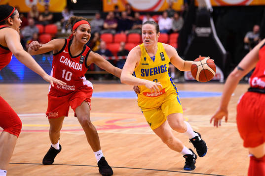 Miah-Marie Langlois of Canada and Elin Eldebrink Sweden