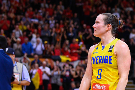 Elin Eldebrink of Sweden looks dejected